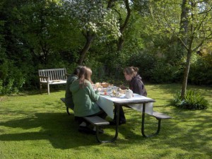 Ontbijt in de tuin